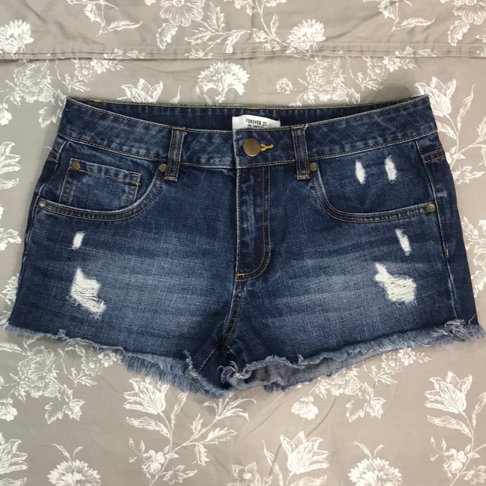 Forever 21 distressed denim shorts